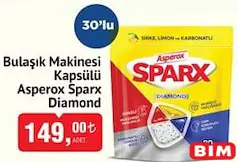 ASPEROX SPARX DİAMOND BULAŞIK MAKİNESİ KAPSÜLÜ TABLETİ 30'LU fiyat ve kampanya bilgisi